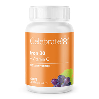 Iron 30 mg + Vitamin C Chewable Tablets, Grape