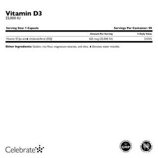 Vitamin D3 625mcg (25.000 IU) Capsules