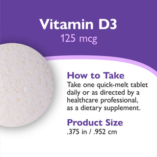 Vitamin D3 125mcg (5.000 IU), Quick-Melt, Orange